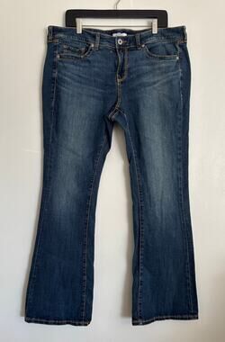 Dark Wash Love Sick Low Rise Flare Denim Jeans 14R